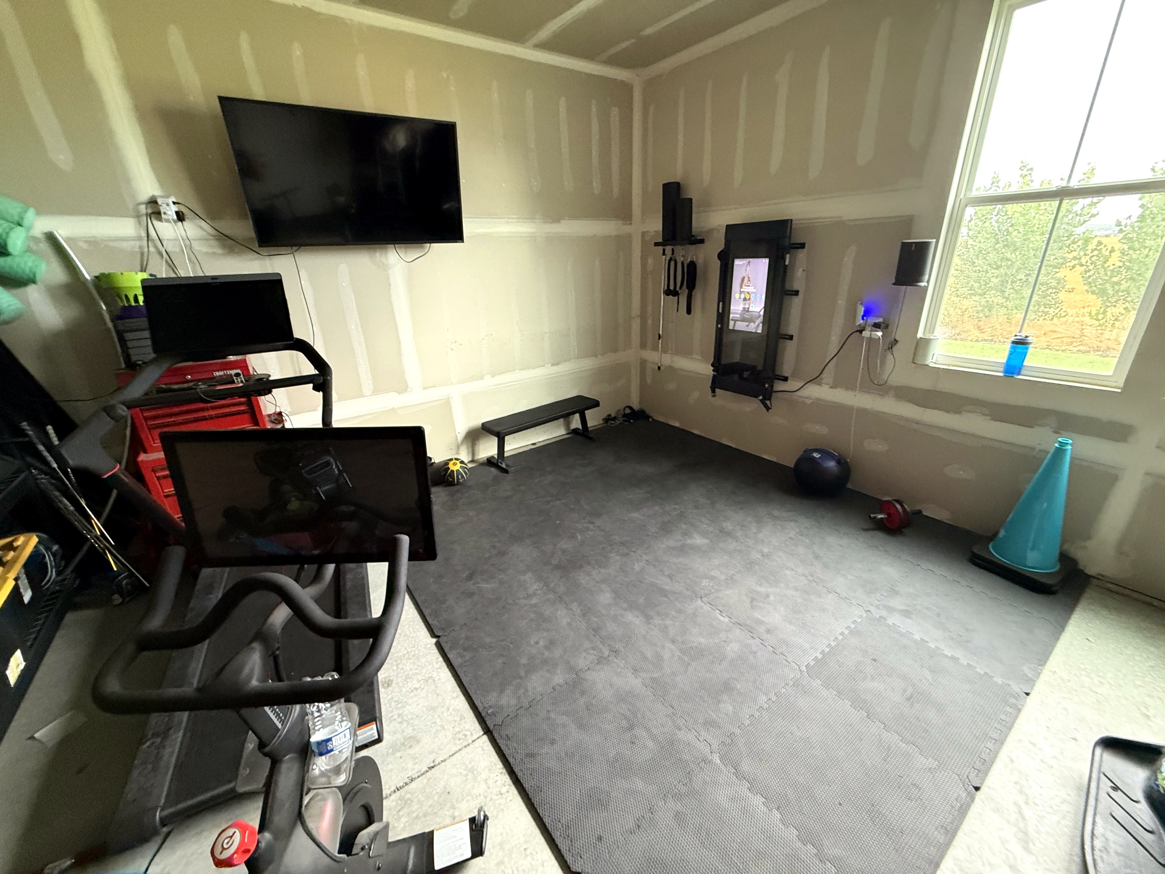 Peloton bike and training floor